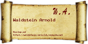 Waldstein Arnold névjegykártya